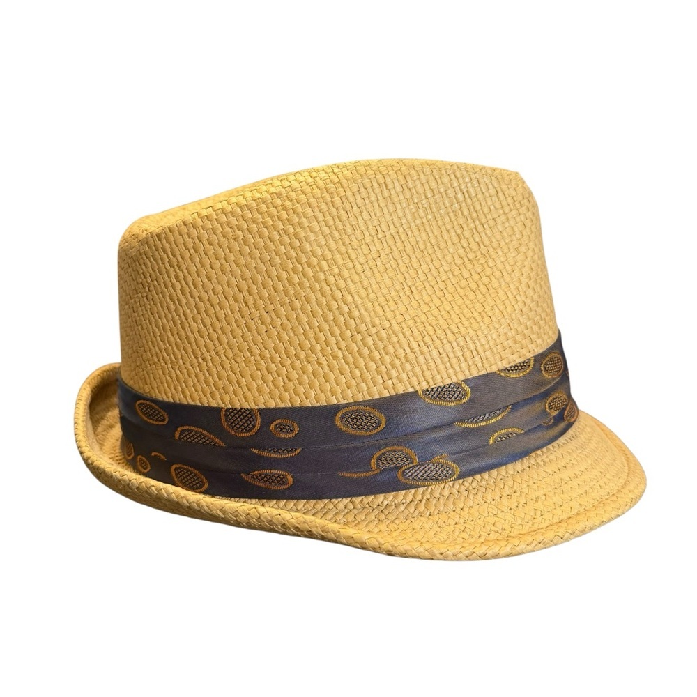 Peter Grimm Fedora with Blue and Gold Patterned Band - Picture 2 of 7